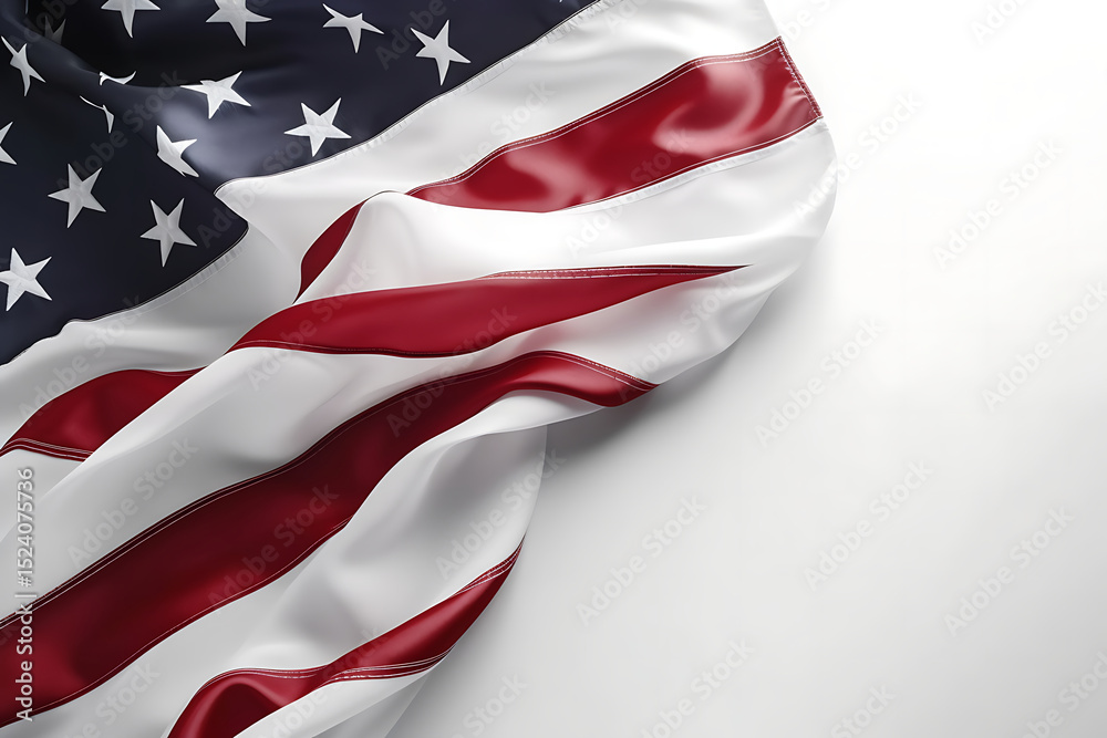 United States Flag on White Background United States Flag on White Background