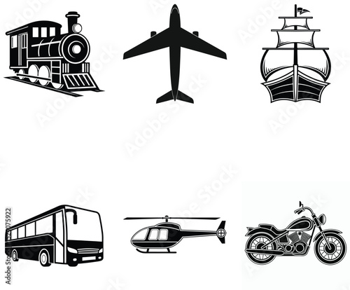 Clean Silhouette Art of Everyday Transportation