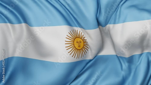 Argentina flag swaying in the wind, endless cycled loop video background