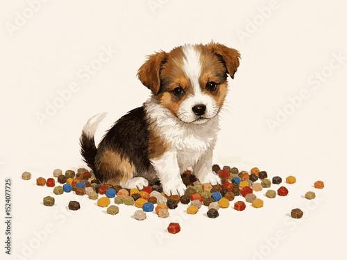 Wash & Woof dog food isolated watercolor vector illustration svg