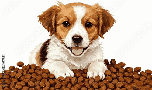 Kibble Hues dog food isolated watercolor vector illustration svg