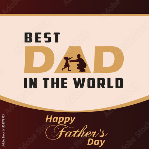 Father’s Day Greeting Card Design – Calligraphy, Typography, and Heart Symbol Graphic
