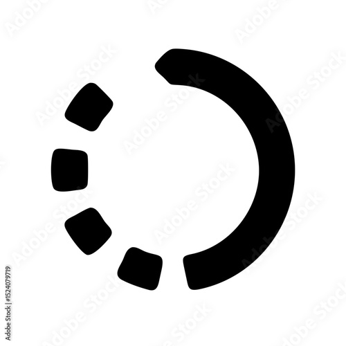 Loading icon vector black minimal circle animation
