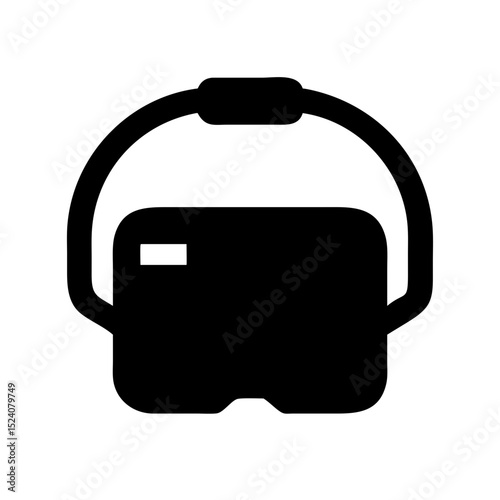 VR headset vector icon black minimal virtual reality gear with straps
