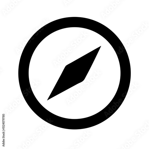 Compass vector icon black navigation tool in minimal flat design