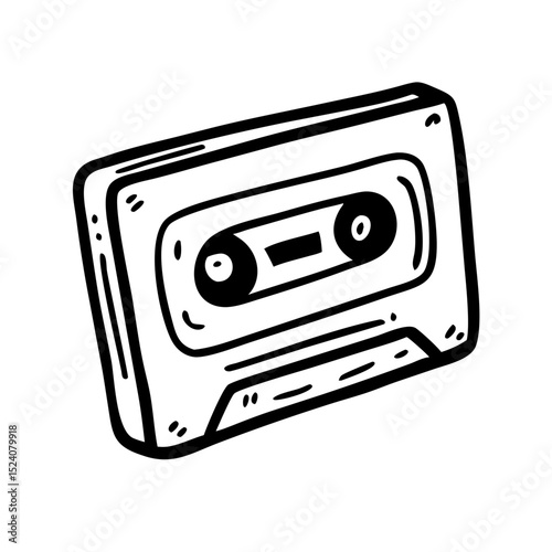 Retro 90s cassette icon funky music tape vector illustration