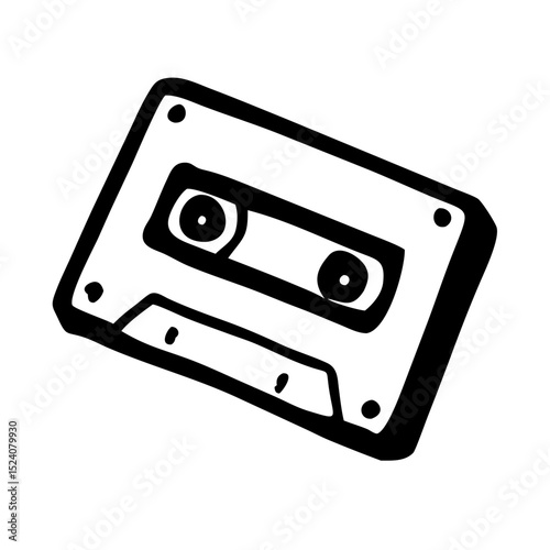 Cassette tape vector icon retro 90s music symbol