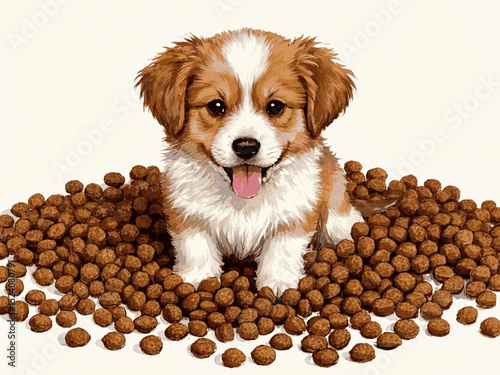 Watercolor Chow dog food isolated watercolor vector illustration svg