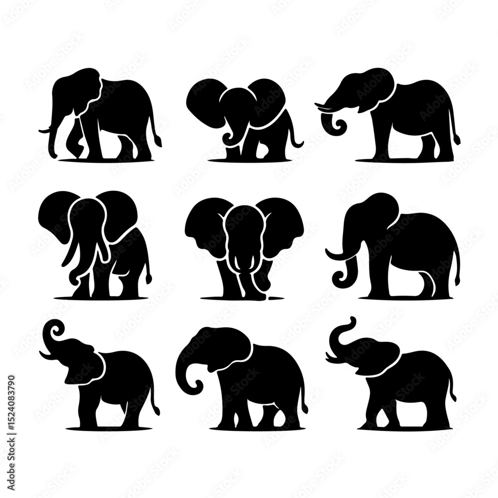 Naklejka premium set of Elephant silhouette, Elephant silhouette