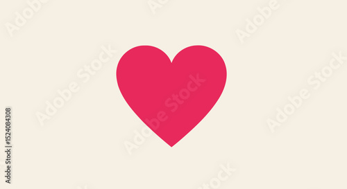Crimson Heart Shape Icon, Simple Design, Valentine's Day Symbol