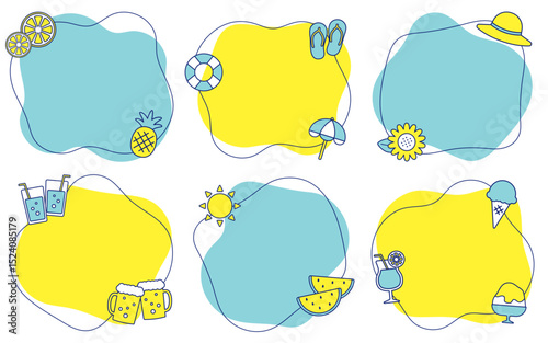 Summer Frame Icons – Blue Line Version