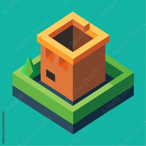 Apartment Composting Hub Isometric illustration 