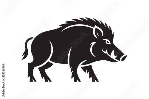 Majestic Wild Boar Silhouette Design for Hunting and Nature Enthusiasts