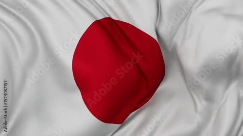 Japan flag swaying in the wind, endless cycled loop video background