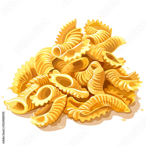 pasta on white background