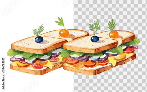 simple flat vector a sandwich