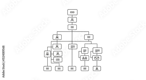 Hierarchical Organizational Chart with CEO and Team Members