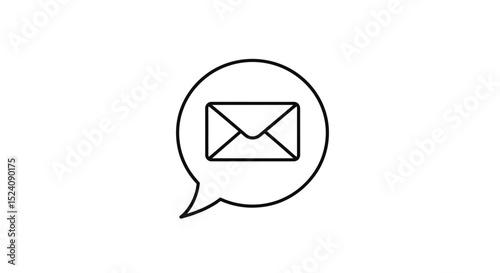 Outline of an Envelope Inside a Speech Bubble