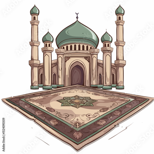 Prayer mat vector illustration 
