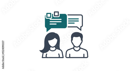 Man and Woman Communicating, Messaging, and Sharing Information Online