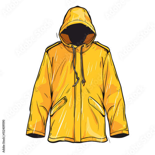 Raincoat isolated white background 