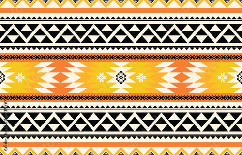 Ethnic Geometric Design.Ethnic Pattern in tribal, folk embroidery abstract art colorful. ornament print. Ethnic Geometric Design for wallpaper,carpet, clothing, fashion, fabric.	