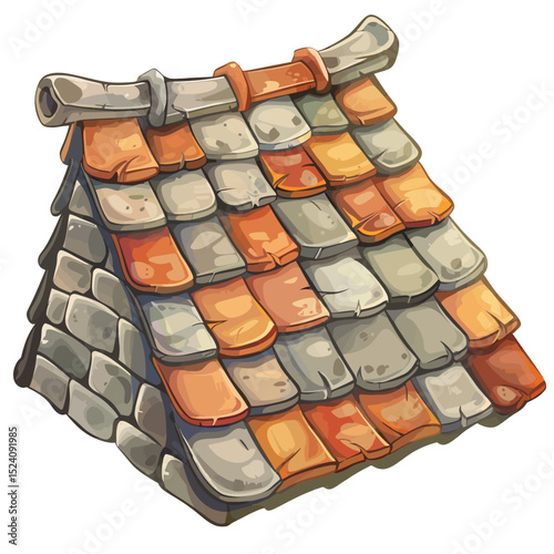 Rooftile isolated white background 