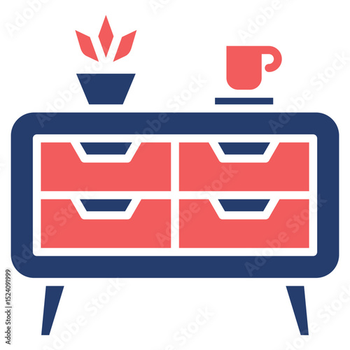 Chest Of Drawers solid color icon
