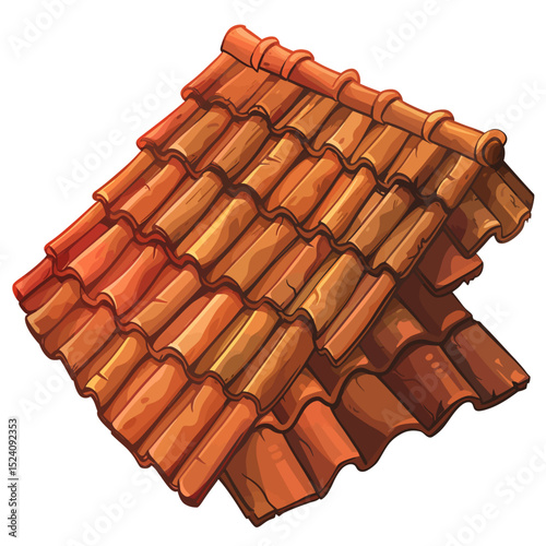Vector rooftile on white background 