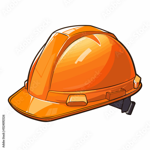 Orange safety helmet isolated 