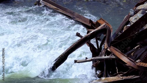 Nature Wins | Rusted Bridge Wreckage in Himalayan Riverbed