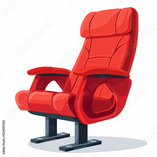 Red seat on white background