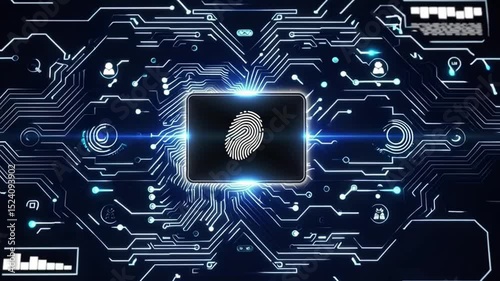 Futuristic Digital Technology Background with Circuits and Glowing Blue Elements for Tech Designs