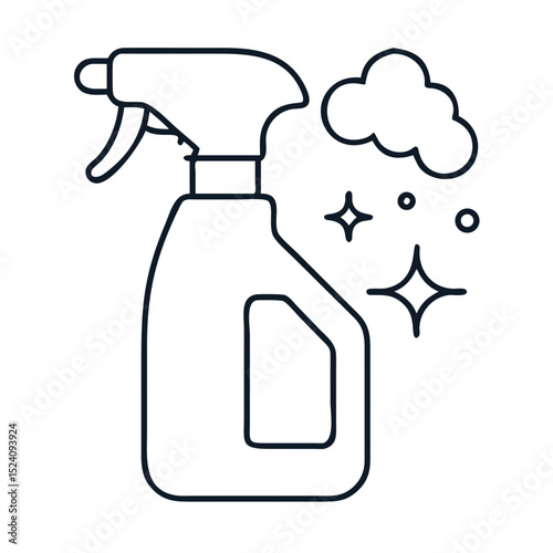 Cleaning spray bottle icon for housewarming gift. Simple cleaning spray bottle illustration perfect for housewarming gifts and online store.