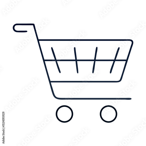 Empty shopping cart icon. Simple empty shopping cart illustration for website design. This empty cart image is perfect for e-commerce websites and housewarming sales promotions.