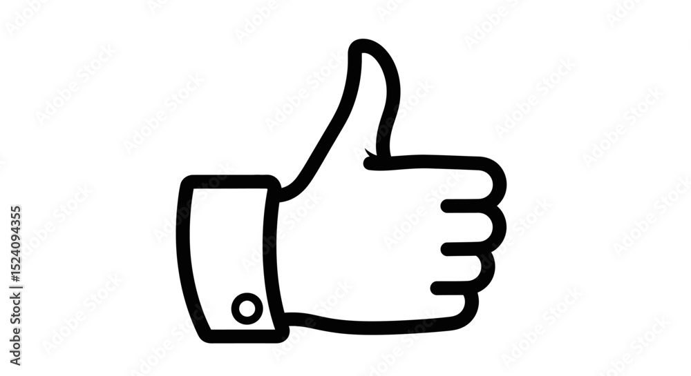 Simple Black and White Thumbs Up Hand Gesture Simple Black and White Thumbs Up Hand Gesture
