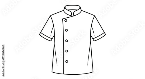 Simple Black and White Chef's Uniform Illustration
