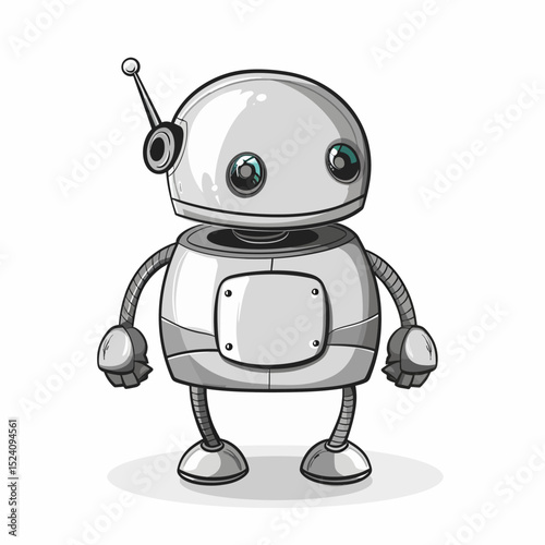 Silver robot isolated 