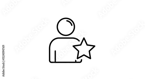 User icon with star, representing favorite or preferred selection