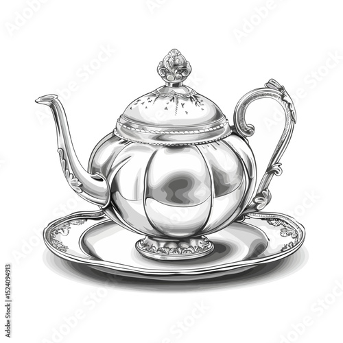 antique porcelain silver teapot