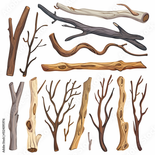 Set sticks on a white 