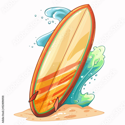 Surfing board on white 