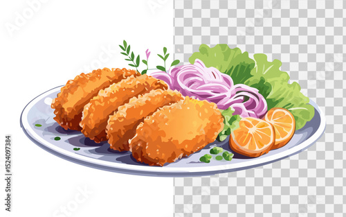 simple flat vector a croquette