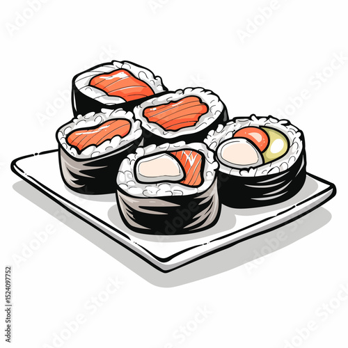 Vector illustration of a sushi 