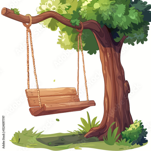 Wooden swing isolated 
