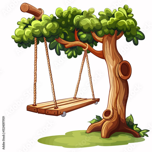 Wooden swing vector 