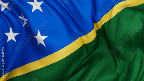 Solomon Islands flag swaying in the wind, endless cycled loop video background