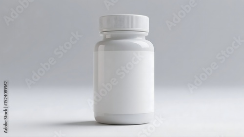 3D mockup of a cylindrical supplement bottle isolated on white background