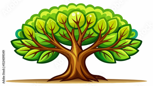 Stylized vector tree  ico White background