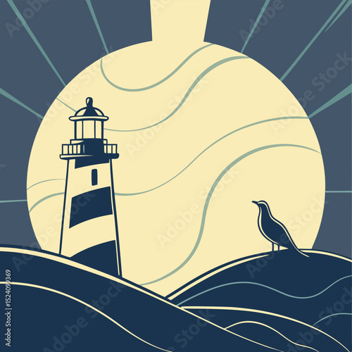 lighthouse in the sea